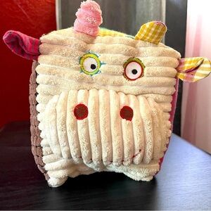 Ganz Cubimals Cow Square Cube Chenille Plaid Plush Stuffed Animal 8.5"